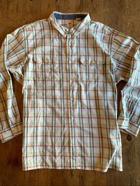 Levi's Men’s Plaid Button-Down Shirt - Cream/Multi